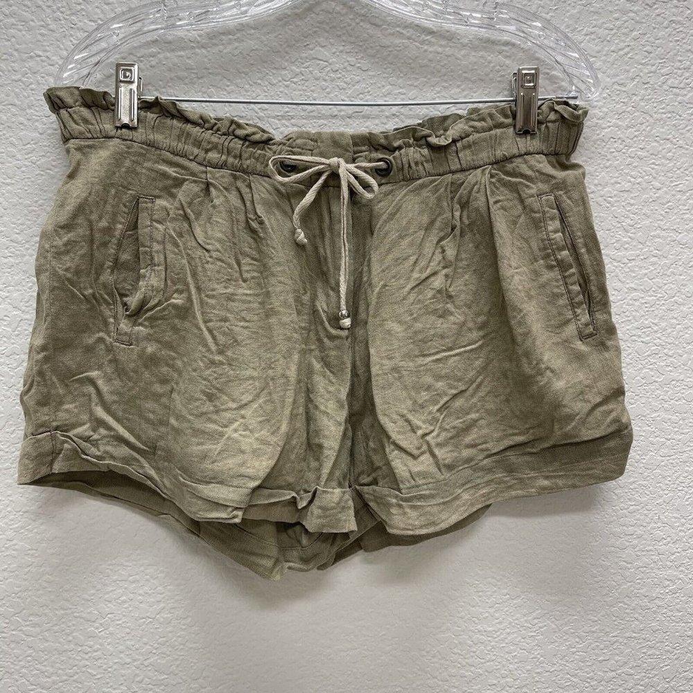 Ambre Babzoe Womens Size 34 Medium Shorts Linen Blend Sinched Waist